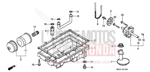OIL PUMP/OIL PAN CB500R de 1994